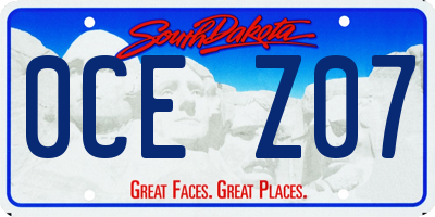 SD license plate 0CEZ07