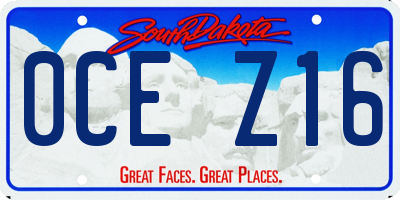 SD license plate 0CEZ16
