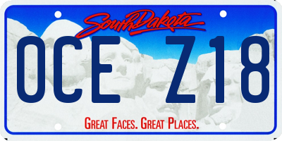 SD license plate 0CEZ18