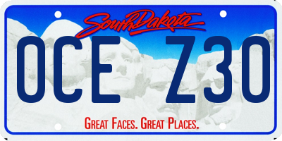 SD license plate 0CEZ30