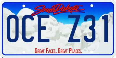 SD license plate 0CEZ31
