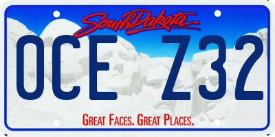 SD license plate 0CEZ32