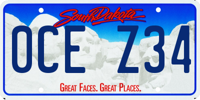 SD license plate 0CEZ34