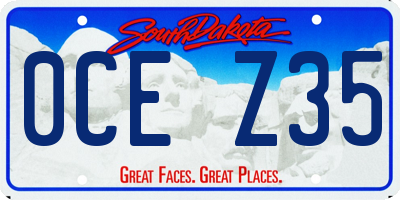 SD license plate 0CEZ35