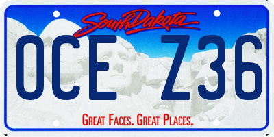 SD license plate 0CEZ36