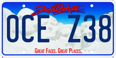 SD license plate 0CEZ38