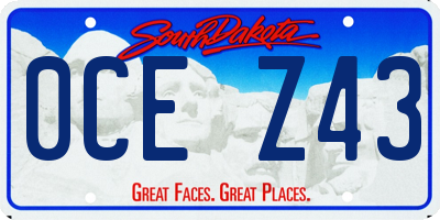 SD license plate 0CEZ43
