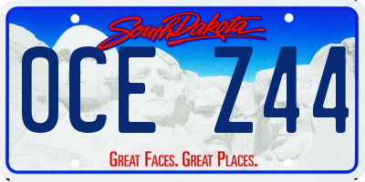 SD license plate 0CEZ44