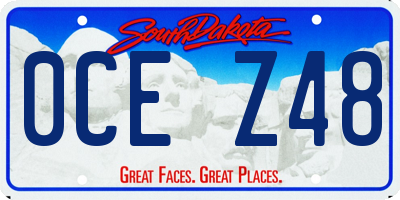 SD license plate 0CEZ48