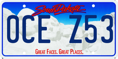 SD license plate 0CEZ53