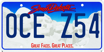 SD license plate 0CEZ54