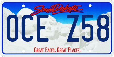 SD license plate 0CEZ58