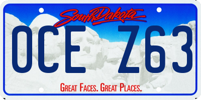 SD license plate 0CEZ63