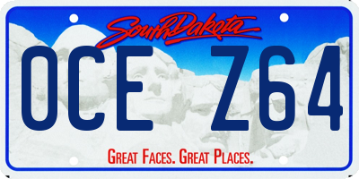 SD license plate 0CEZ64