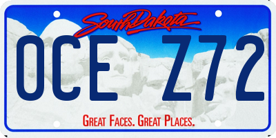 SD license plate 0CEZ72
