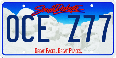 SD license plate 0CEZ77