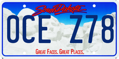 SD license plate 0CEZ78