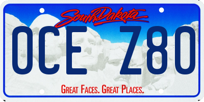 SD license plate 0CEZ80