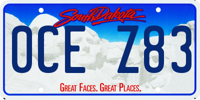 SD license plate 0CEZ83