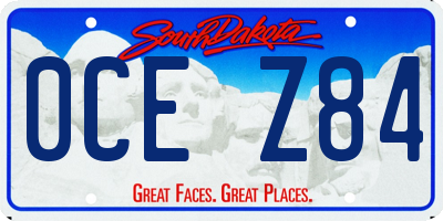 SD license plate 0CEZ84