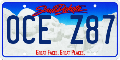 SD license plate 0CEZ87