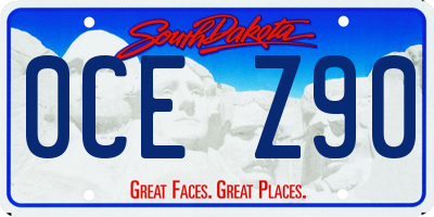 SD license plate 0CEZ90