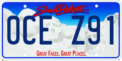 SD license plate 0CEZ91