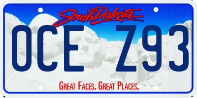 SD license plate 0CEZ93