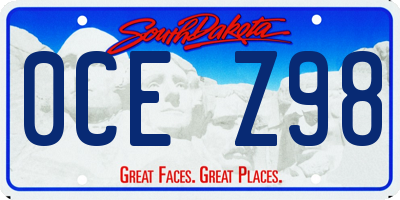SD license plate 0CEZ98