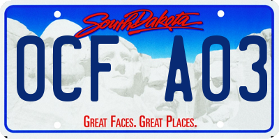 SD license plate 0CFA03