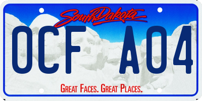 SD license plate 0CFA04