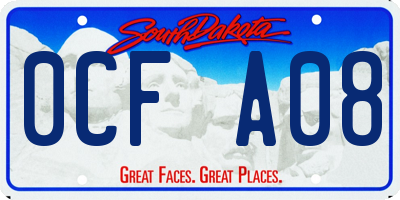 SD license plate 0CFA08
