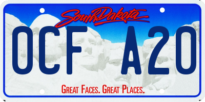 SD license plate 0CFA20