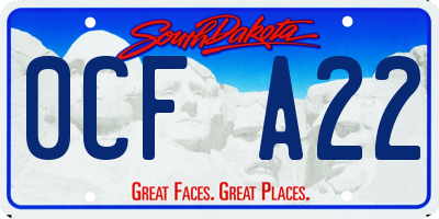 SD license plate 0CFA22
