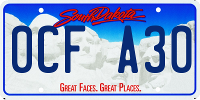 SD license plate 0CFA30