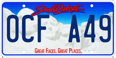SD license plate 0CFA49