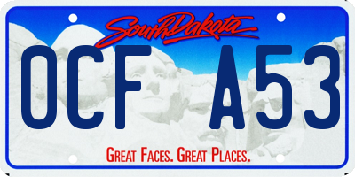SD license plate 0CFA53