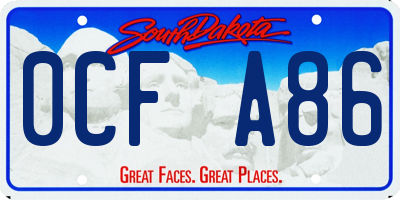SD license plate 0CFA86