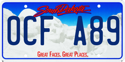 SD license plate 0CFA89