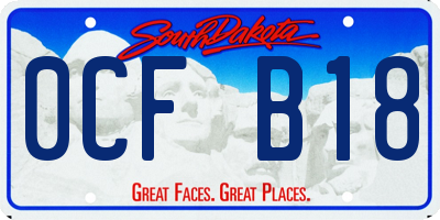 SD license plate 0CFB18