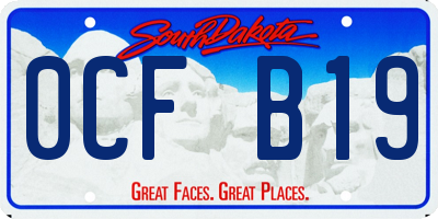 SD license plate 0CFB19