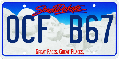 SD license plate 0CFB67