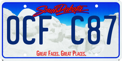 SD license plate 0CFC87