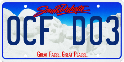 SD license plate 0CFD03
