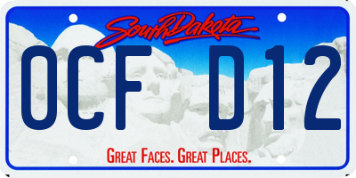 SD license plate 0CFD12
