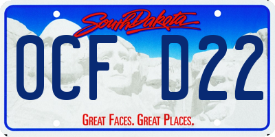 SD license plate 0CFD22