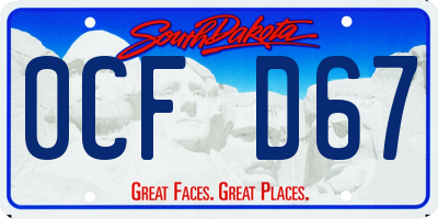 SD license plate 0CFD67