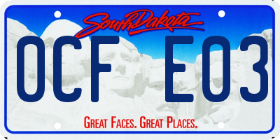 SD license plate 0CFE03