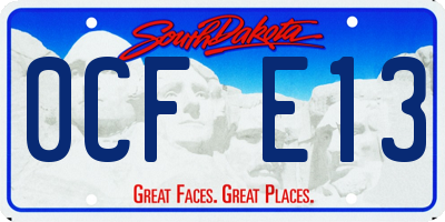 SD license plate 0CFE13
