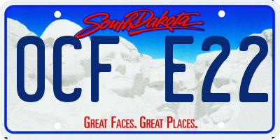 SD license plate 0CFE22
